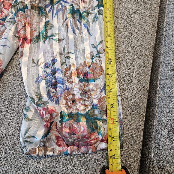 Vintage Victorias Secret Sheer Floral Strip Sleep Shirt Sz Medium Button Down - Picture 11 of 11